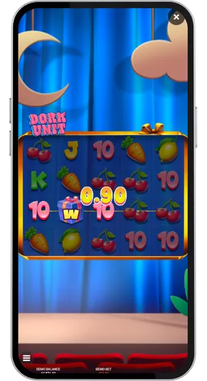 Dork Unit Gift Box Wild multiplier contributing to a winning combination
