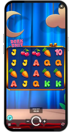 Setting bet size from £0.10 to £100 in Dork Unit slot
